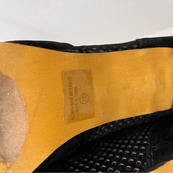 Shiekh black faux suede block heel fashion bootie size 10 - Picture 7 of 9